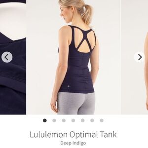 lululemon optimal navy blue tank
